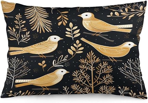 Miniatura 8 de MaSiledy Fundas de almohada de granja con diseño de árbol de Navidad, color verde y dorado, con texto en inglés "Merry Christmas", fundas de