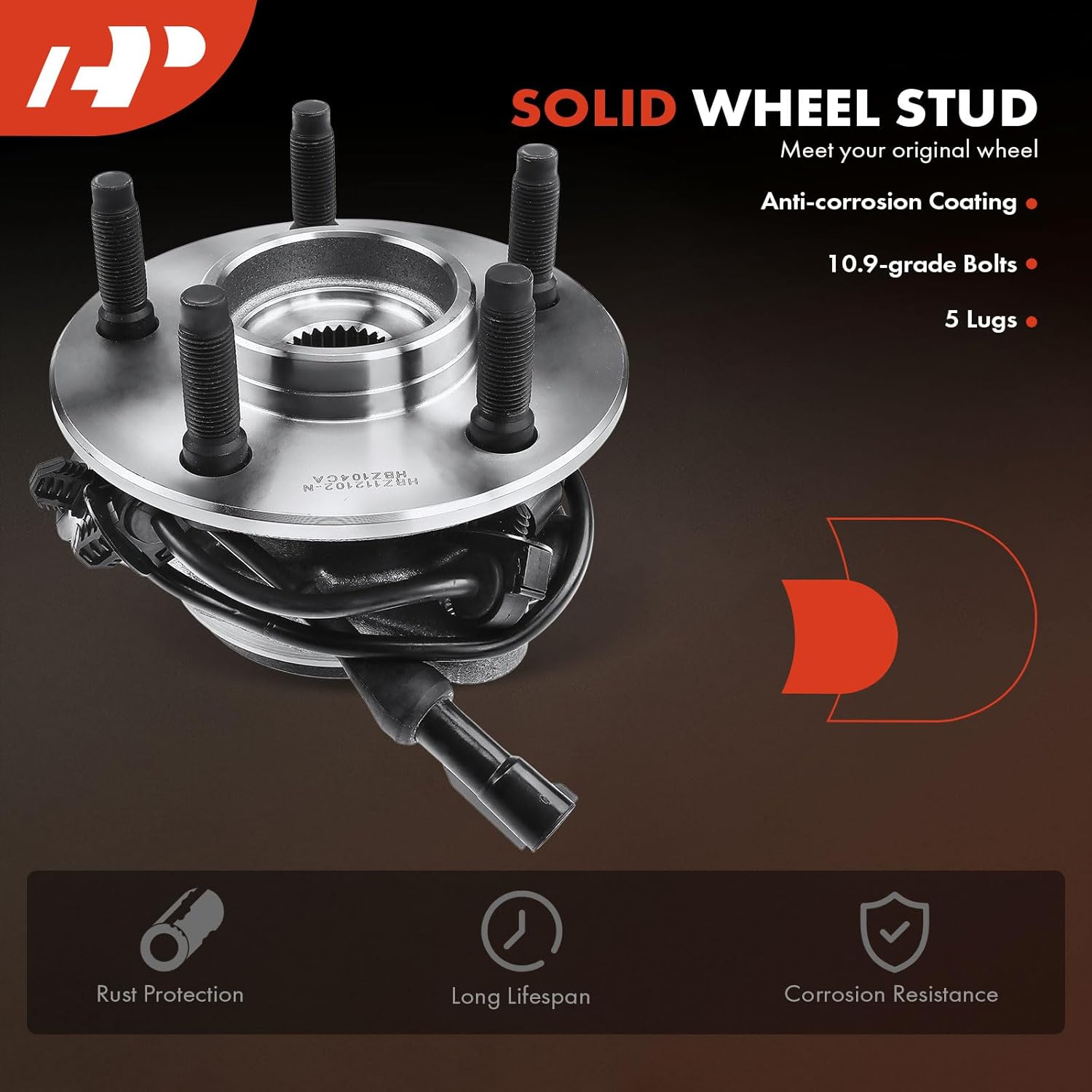 A-Premium Front Wheel Bearing and Hub Assembly with ABS & 5-Lug Compatible with Ford Explorer 1996-2001, Ranger 2003-2009, Mercury Mountaineer 2003-2009, AWD 4WD