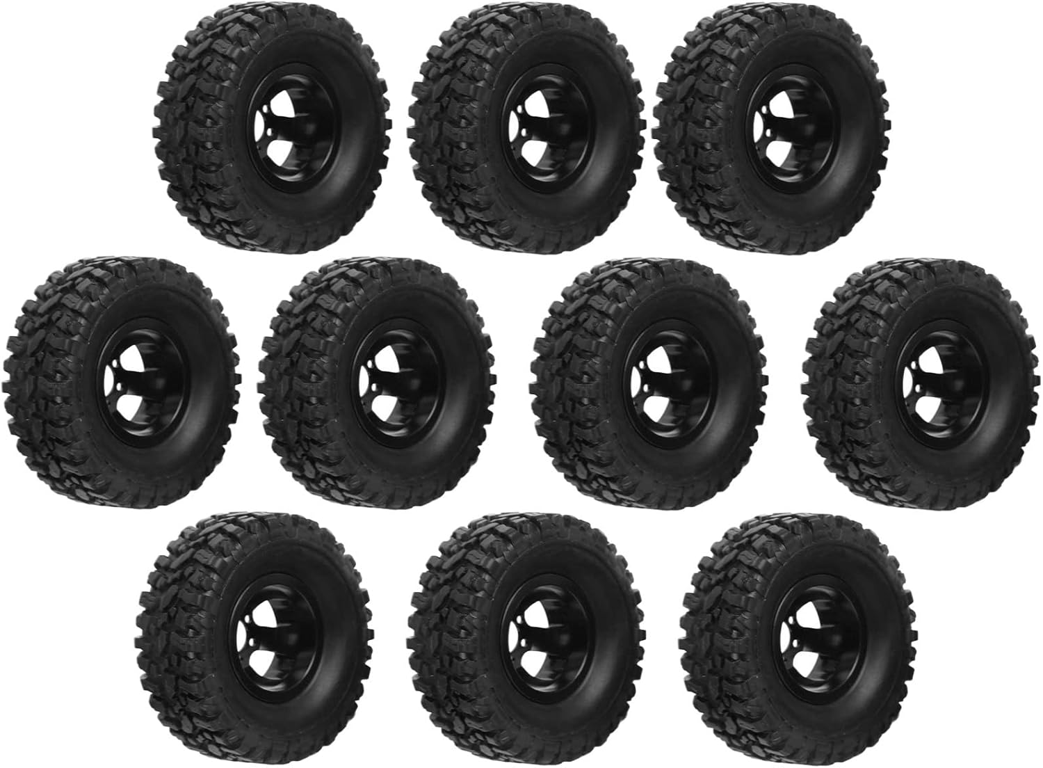 RC car Tires and Wheels, Good Grip Stable Driving 1/16 RC car Tires Strong Damping Replacement for WPL B24 B36 Black