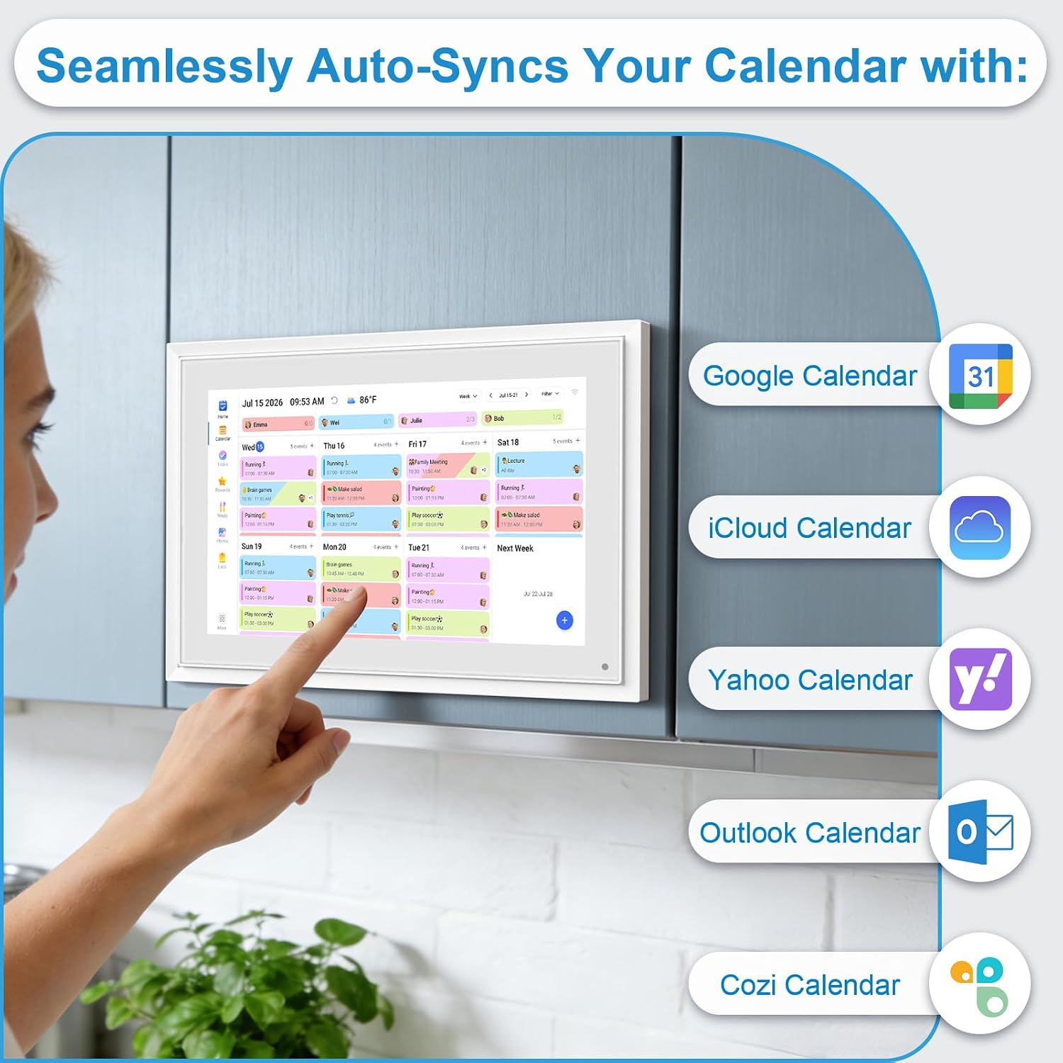 10.1 Inch Digital Calendar+Digital Picture Frame, 2026 Desk Calendar Smart WiFi Planner & Chore Chart, IPS HD Interactive Touchscreen Display Gifts for Women Men, Gifts for Mom Dad