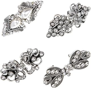 4pcs Sweater Shawl Clip Floral Sweaters for Women Formal Dress for Wedding Floral Dress Sweater Clips for Women Retro Flower Cardigan Clip Women Cardigan Sweater Women Brooch Clip