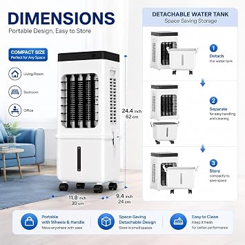3 in1 Portable Air Conditioners/Evaporative Air Cooler Remote Control