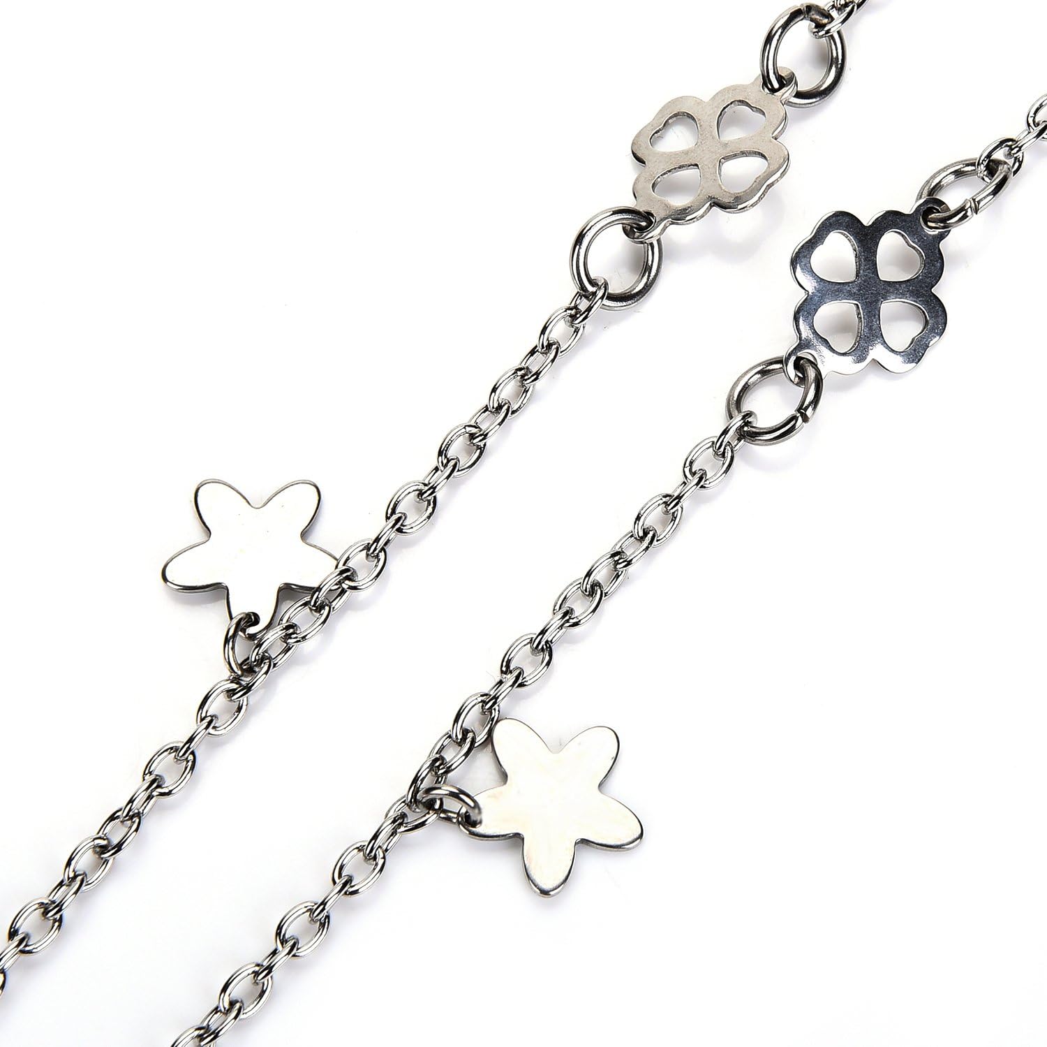 Women ID Badge Holder Simple Style Necklace Fashion Lanyard Silver Jewelry Keys ID Holder Stainless Steel Chain image 2