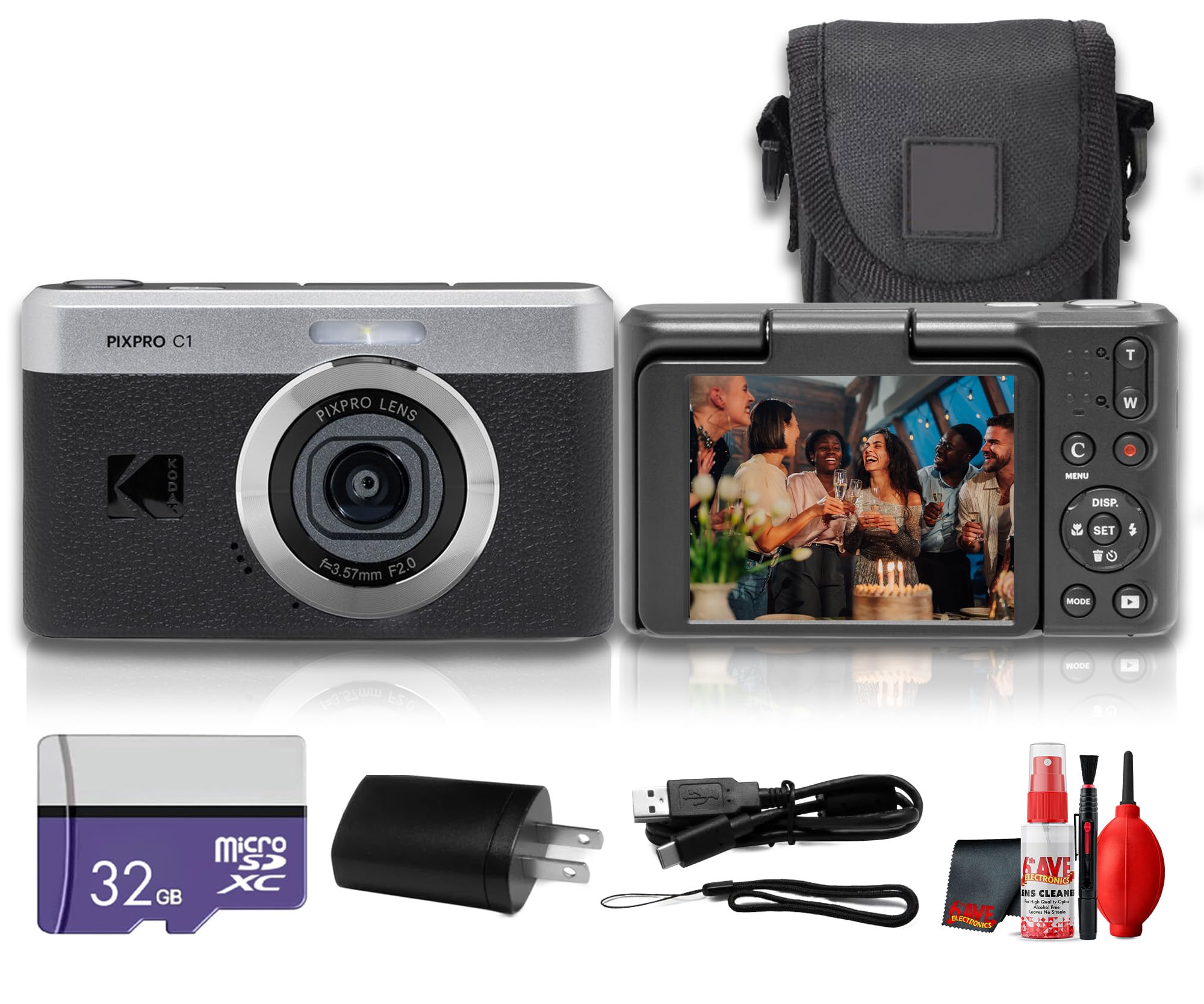 Buy Kodak PIXPRO C1 Compact Digital Camera (Black), 13MP Point and