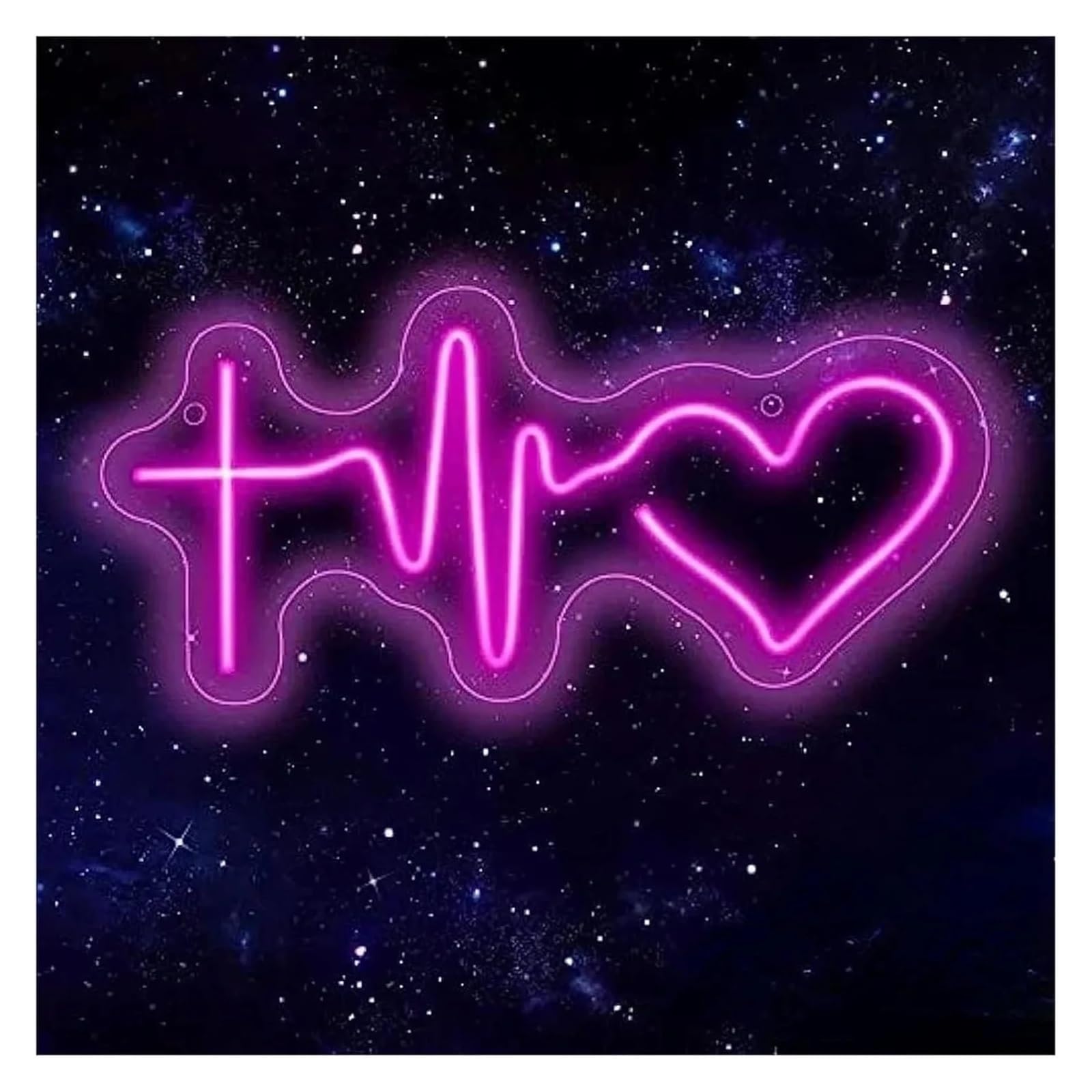 SHOUXI Sign Lamp Electrocardiogram Neon Signs USB Powered The Heart Neon Lights, Suitable for Window Hanging Decor 19cmx40cm