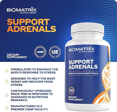 Miniatura 4 de Suplemento de fatiga suprarrenal, administrador de cortisol, 5-MTHF, vitaminas B, vitamina C, adaptógenos, bioflavonoides, DHEA, inositol,