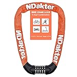 NDakter Bike Lock, 5 Digit Combination Heavy Duty Anti Theft Bicycle Chain Lock, 2.62/3.2/4.27/5/6Ft Long, High Security Resettable, Suitable for Bike, Scooter, Door, Gate, Fence-4/6mm Thick
