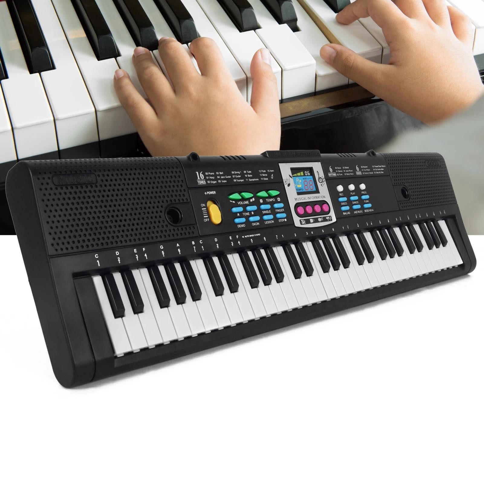 61-klawiszowa Klawiatura Elektroniczna Fortepian Instrument Muzyczny Dla Studentów Z Mikrofonem Przenośne Keyboardy Pianino