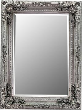 Milton Manor Large Silver Antique Style Big Wall Mirror 4Ft X 3Ft 120cm X 90cm