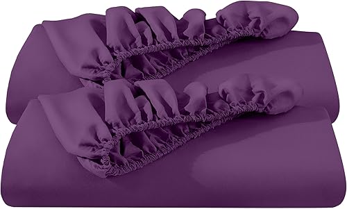 Miniatura 1 de Bare Home Paquete de 2 sábanas bajeras ajustables tamaño individual, microfibra 1800 ultra suave resistente a las arrugas, bolsillo profundo