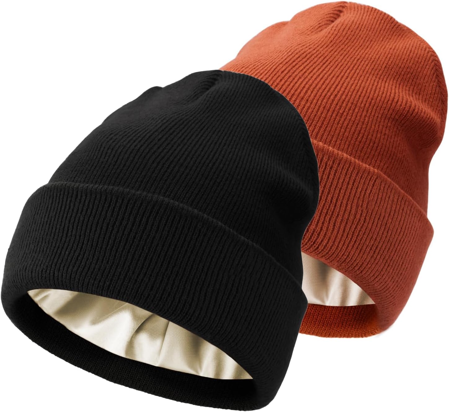 2 PCS Unisex Beanie Hats for Men Women Winter Knit Beanies Soft Slouchy Warm Cuffed Beanie Hat