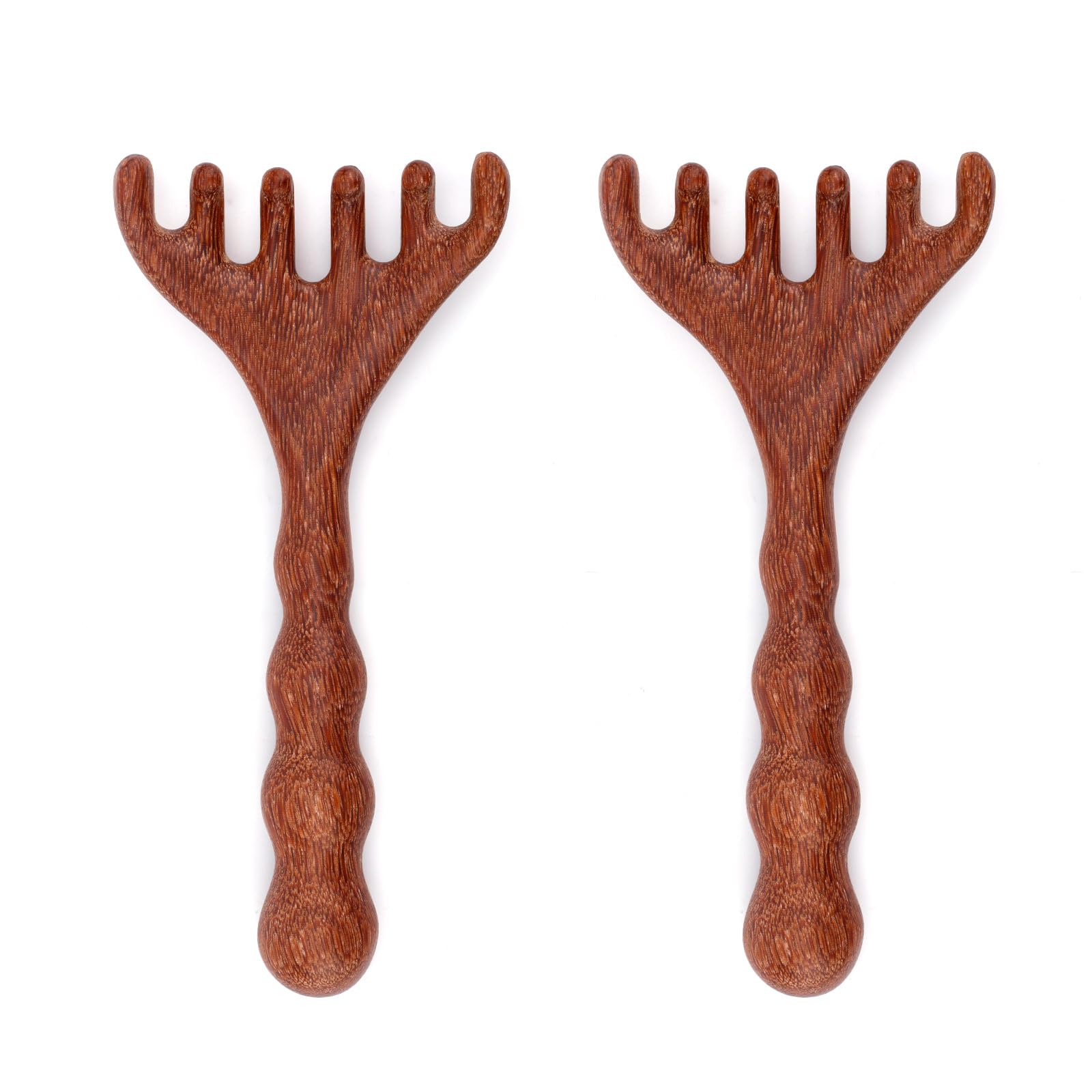 2pcs Wooden Scalp Massagers 5 7x2 7in Portable Deer Antler Head Scalp Massager Hair Growth Wood Long Handle