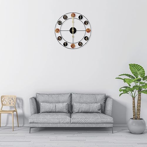 Miniatura 5 de Wall Clocks, Large Modern Metal Wall Clocks, Retro Art Design Clock, Arabic Numerals Clock, Wall Decor-50cm, for Living Room, Bedroom, Study,