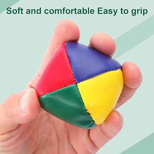 Miniatura 4 de Paquete de 16 pelotas de malabarismo para principiantes, mini pelotas de malabarismo, bolas de malabarismo multicolor para principiantes, kit de