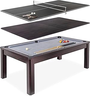 GoSports 3 in 1 Pool, Dining, & Table Tennis Combo Table and Storage Ben...