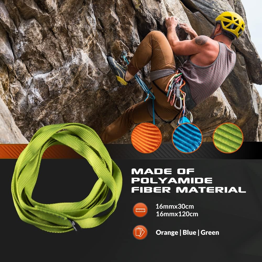 ARMBURY 16mm ポリアミドスリング | クライミング用品 マルチピッチやロッククライミングに最適 | UIAA認定 |