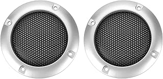 Pièces de Haut-Parleur Automatique de 2 Pouces Subwoofer Audio de Voiture, Audio de Voiture Subwoofer en métal Grille de Haut-Parleur Grilles de Protection (Argent)