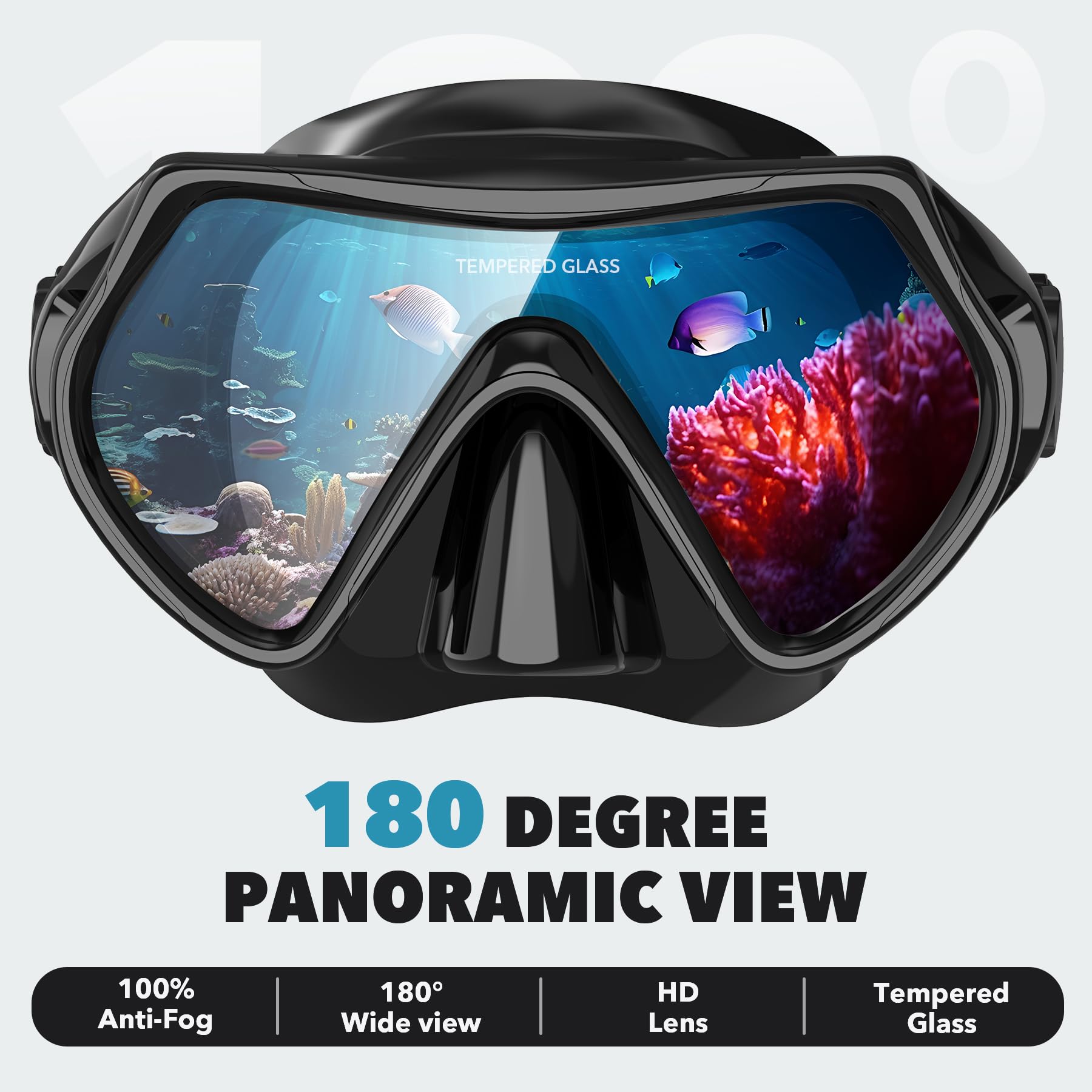 Maschera Da Snorkeling Integrale Ledeak - 180° Visuale Panoramica - Antiappannante E Pieghevole - Foto 10