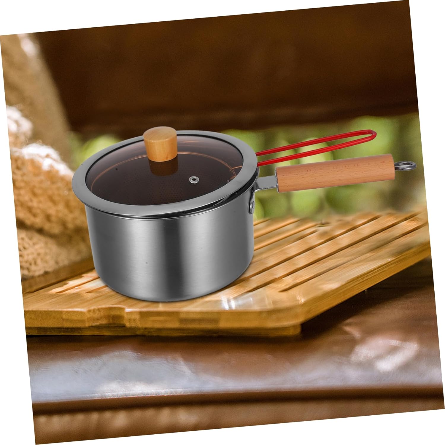 1Set Stainless Steel Frying Pot with Frying Basket Lid Deep Fryer for Cooking Porridge Soup Ergonomic Handle Kitchen Essential