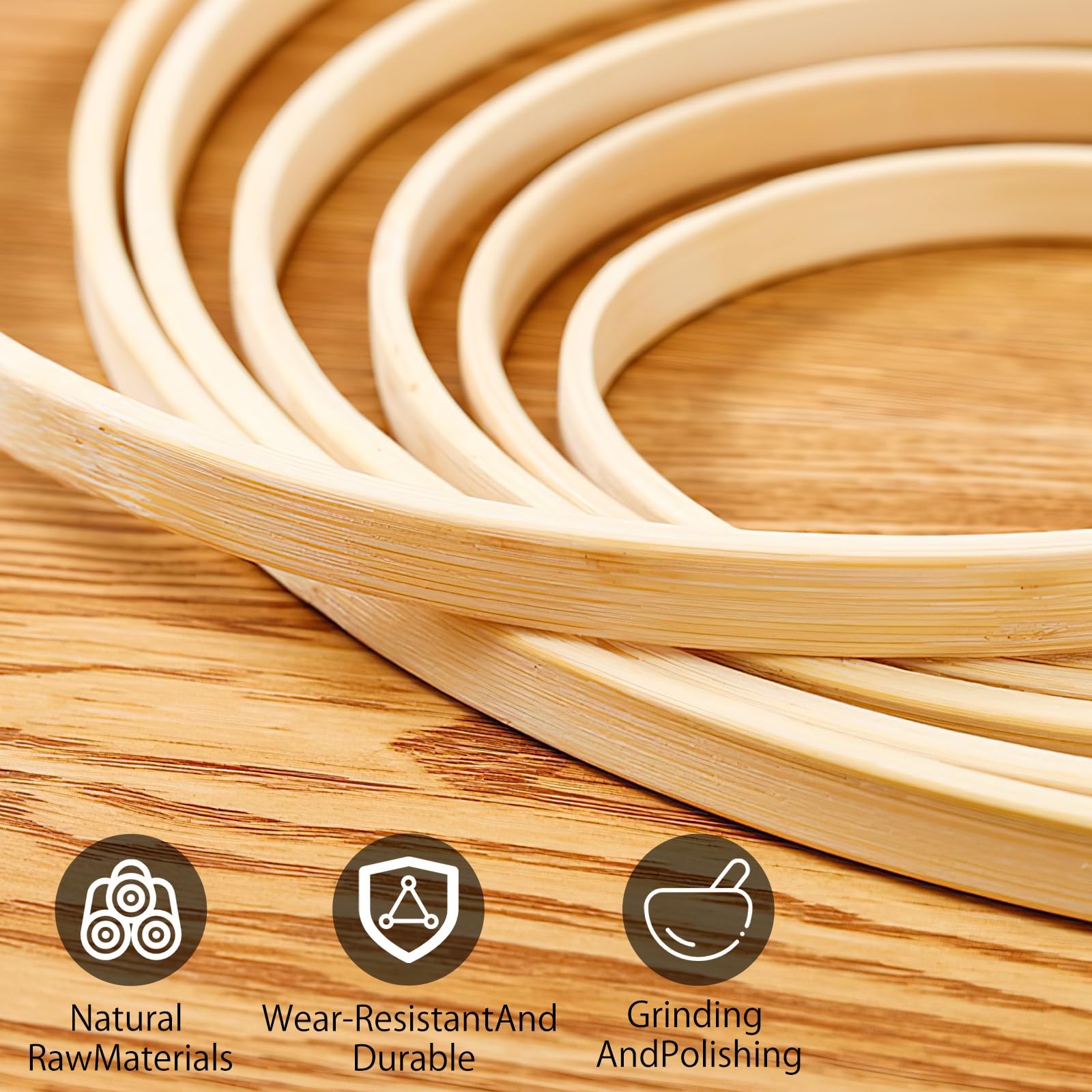 Bambus Floral Hoop, 15 Stück Holzringe Zum Basteln Produktbild-Vorschau 12