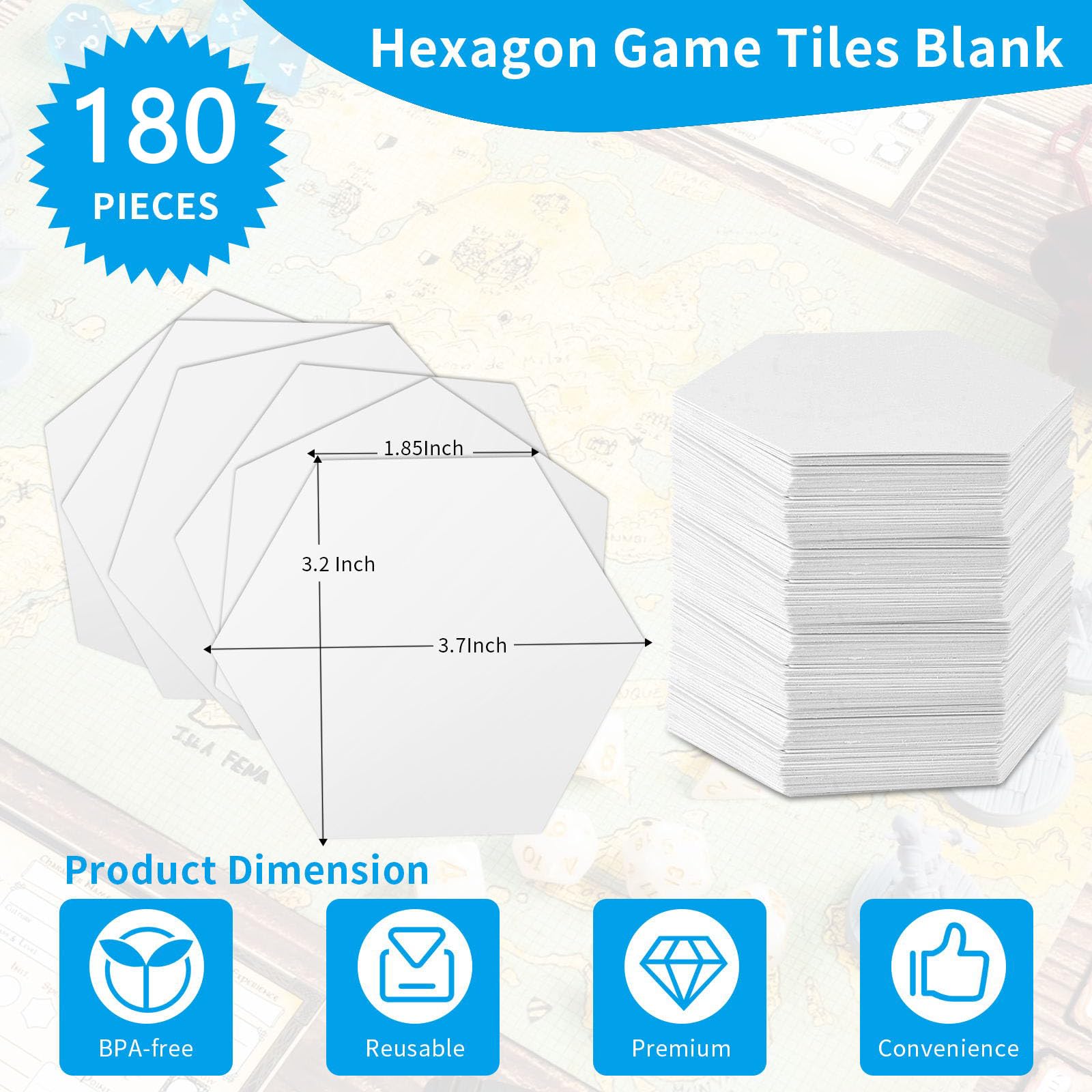 Amazon | SMAODSGN ボードゲーム用六角形 180ピース 六角形 ボード