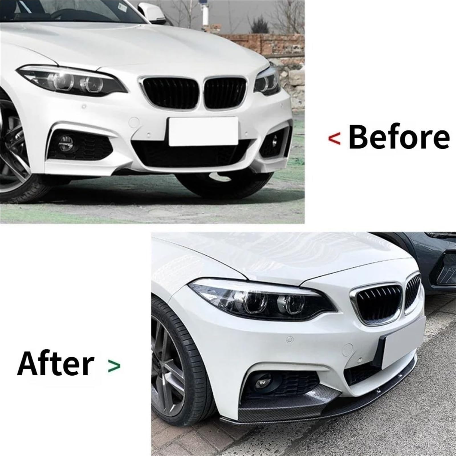 Protector De Difusor Divisor De AleróN Kit De Difusor De Parachoques Delantero De Coche para BMW para Serie 2 F22 F23 2015-2019(Carbon Fiber)