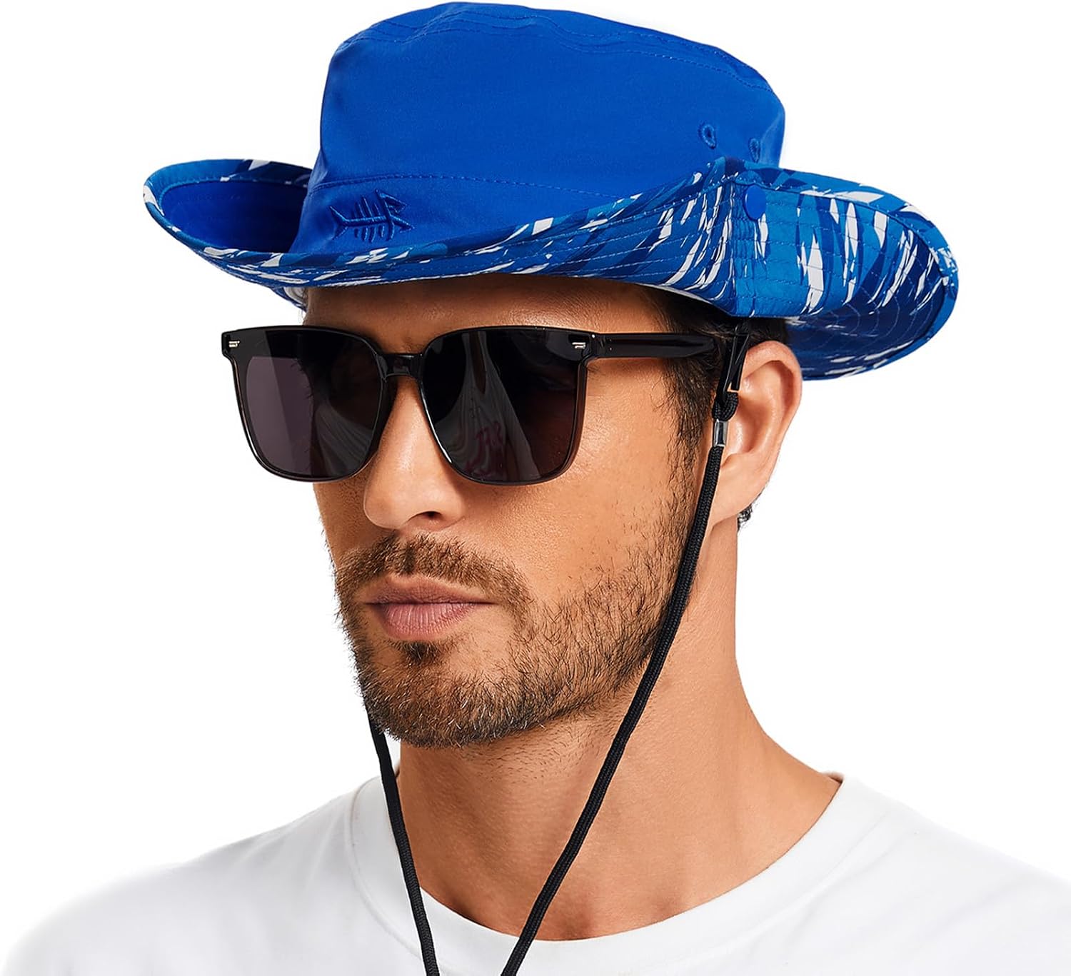 BASSDASH UPF 50+ Patterned Under Brim Foldable Lightweight Bucket Sun Hats for Fishing Hiking Safari Men Women FH18