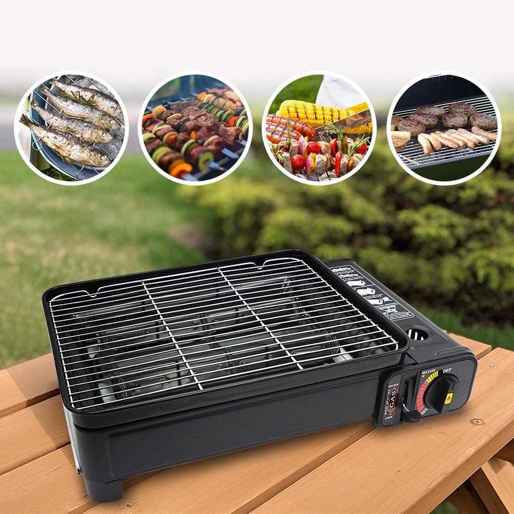 Kit de barbecue de camping portable avec grille et poêle à gril