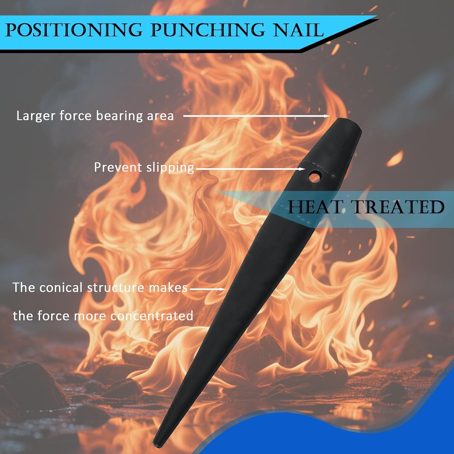 Bull Pin 2-Pack, 40+ HRC #45 Steel Punch Set | Forging & Hole Punching Tools for Iron Workers | 1-5/16" x 10" Heavy-Duty Bullpin Kit
