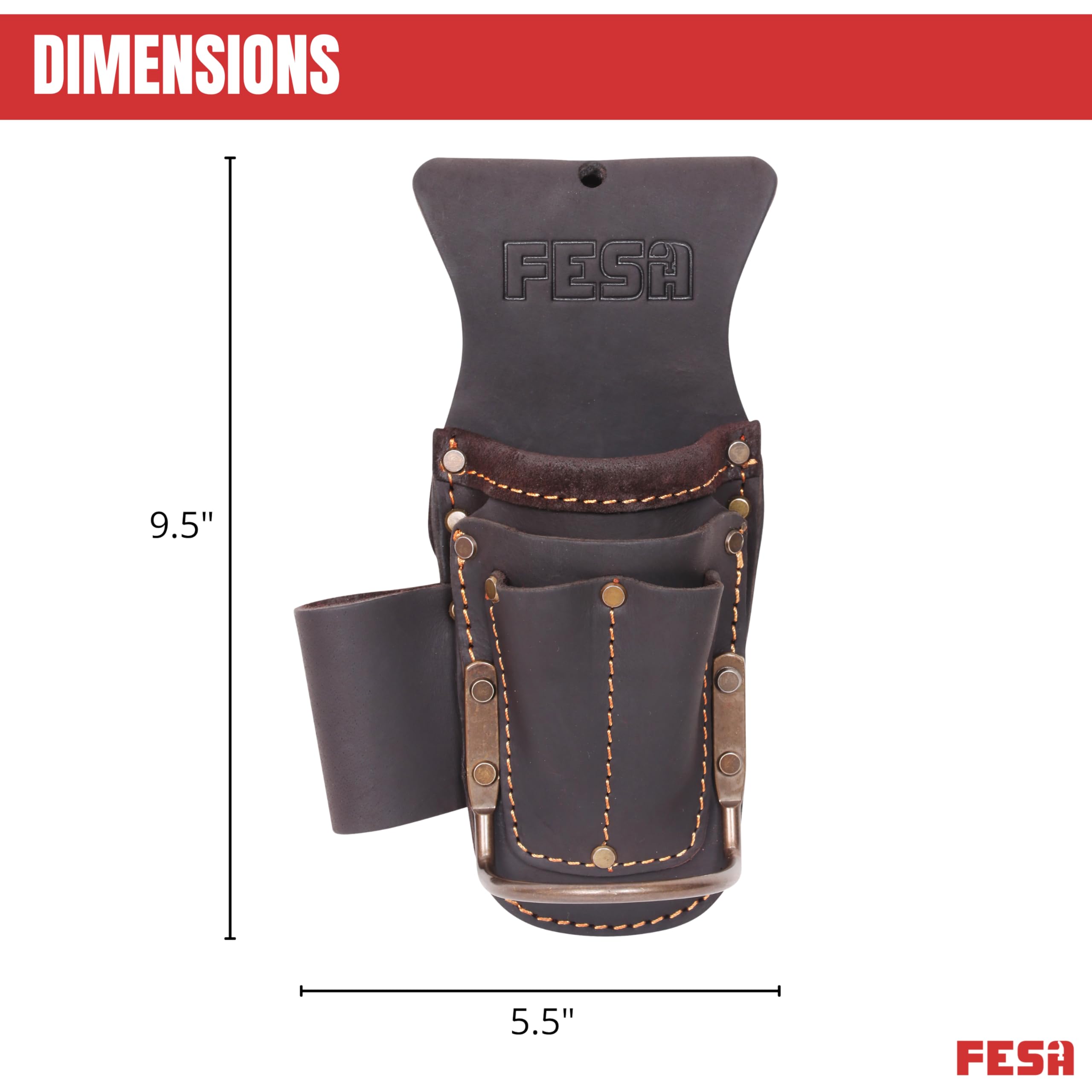FESA Cintura portautensili per martello, multitool, pinze e martelli, con tasche per punte da trapano o pennarelli, custodia resistente per piccoli attrezzi per falegnami, clip su qualsiasi cintura