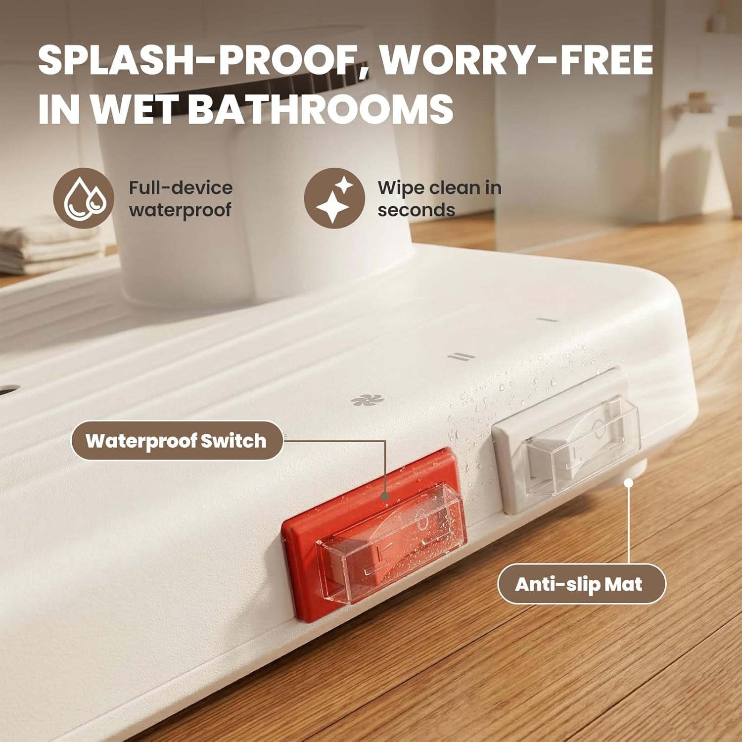Hiqufet Body Dryer After Shower, 960W Full Body Dryer for After Shower with Hot and Cool Air, 2 Wind Speeds, Compact Hands-Free Foot Dryer for Bathroom RV Home Use, Waterproof, 11.8 x 11.4 in (White)