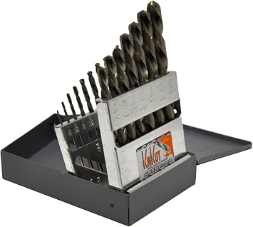 KnKut 15 Piece Left Hand Jobber Length Drill Bit Set 1/16"-1/2" by 32nds