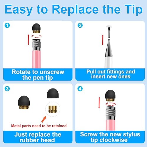 Miniatura 37 de Stylus (5 unidades), lápiz capacitivo 2 en 1 para pantalla táctil, alta precisión y sensibilidad, adecuado para tabletas iPhone/iPad/Android