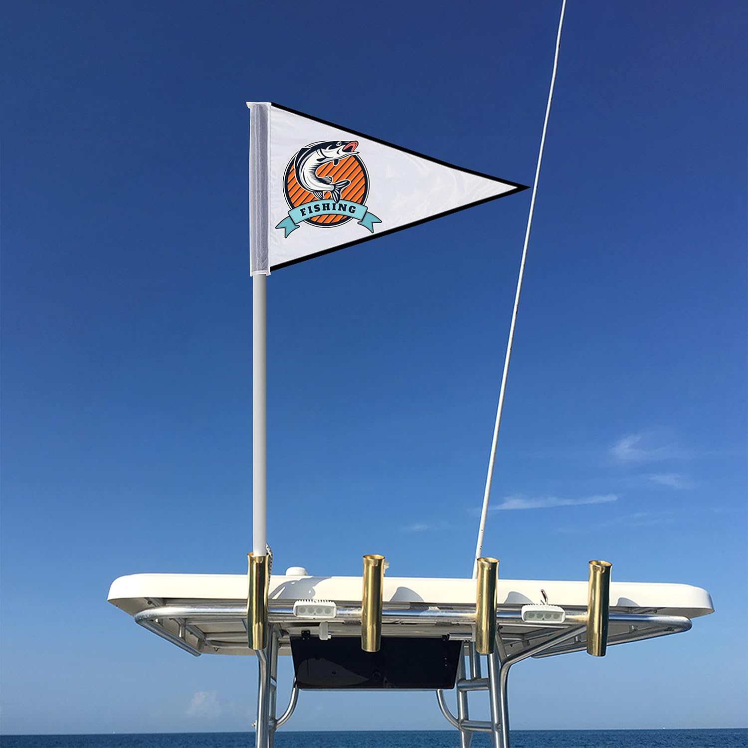 BannerBuzz Custom Triangle Flag, Polyester Fabric, Multi purpose Outdoor Indoor use, Pole Pocket or Metal Grommets Option - Flag Only (Size:- 3' W X 2' H, Double Side Printing)