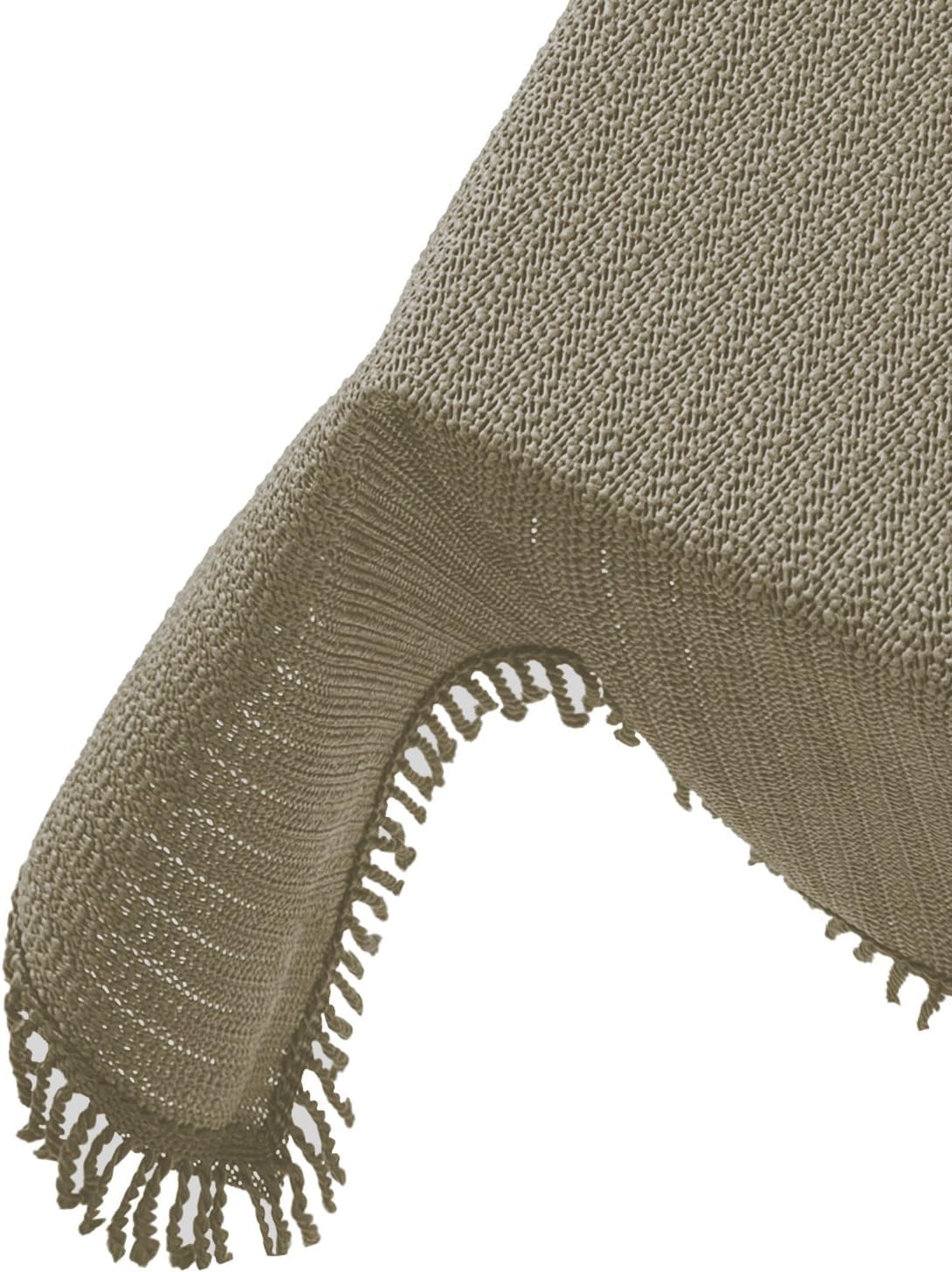 Brandsseller Gartentischdecke 130x220 cm Tischdecke mit Fransen Outdoor Tischtuch rechteckig Weichschaum für Garten, Terrasse, Balkon wetterfest rutschfest - Cappuccino