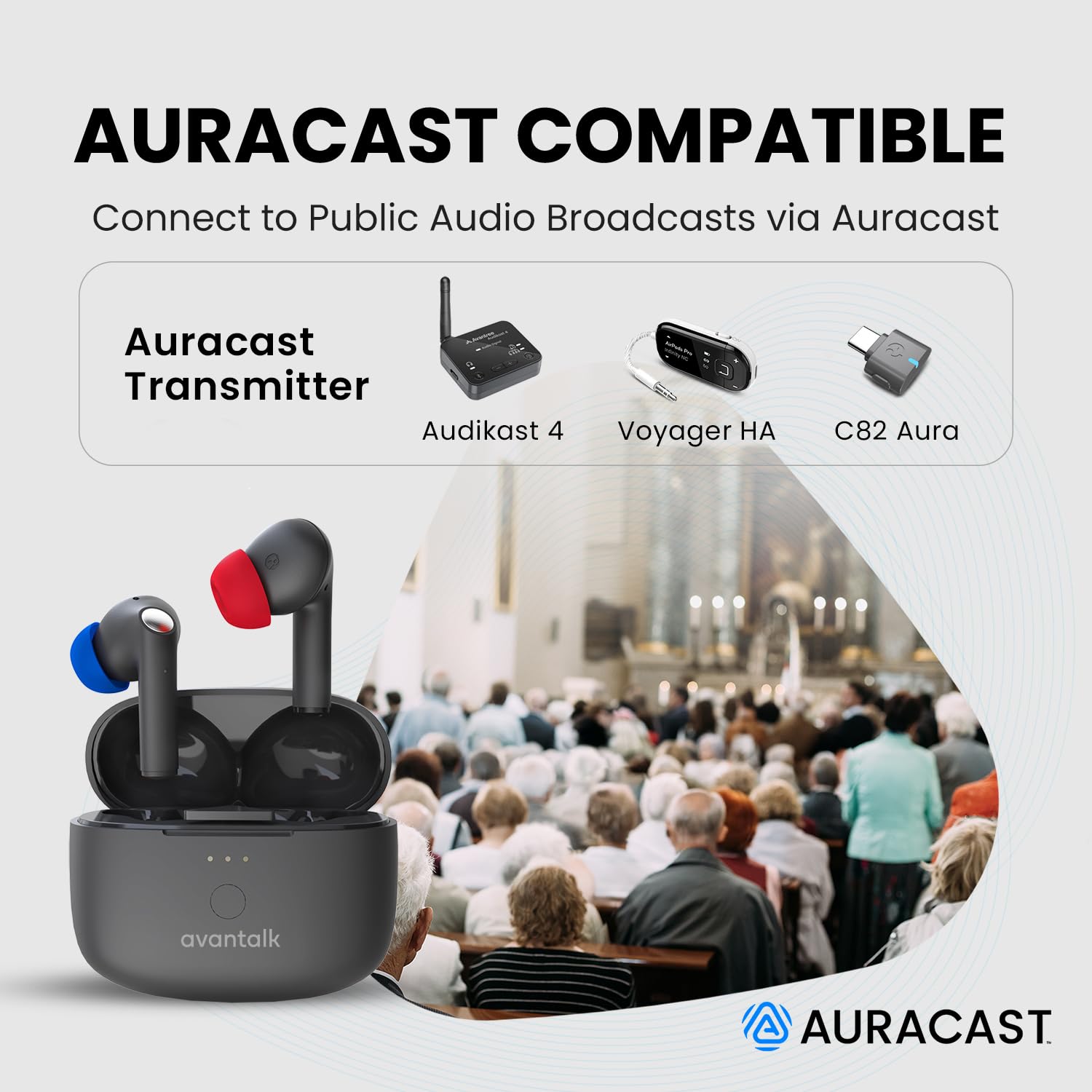 Avantalk Infinity NC Przyszłościowe słuchawki douszne Auracast, LE Audio i Bluetooth z adaptacyjną technologią aptX