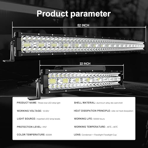 Miniatura 2 de Kit de barra de luz LED, 42 pulgadas, 900 W + 22 pulgadas, 450 W, haz combinado de luces todoterreno + 4 luces antiniebla LED de 4 pulgadas 60 W con