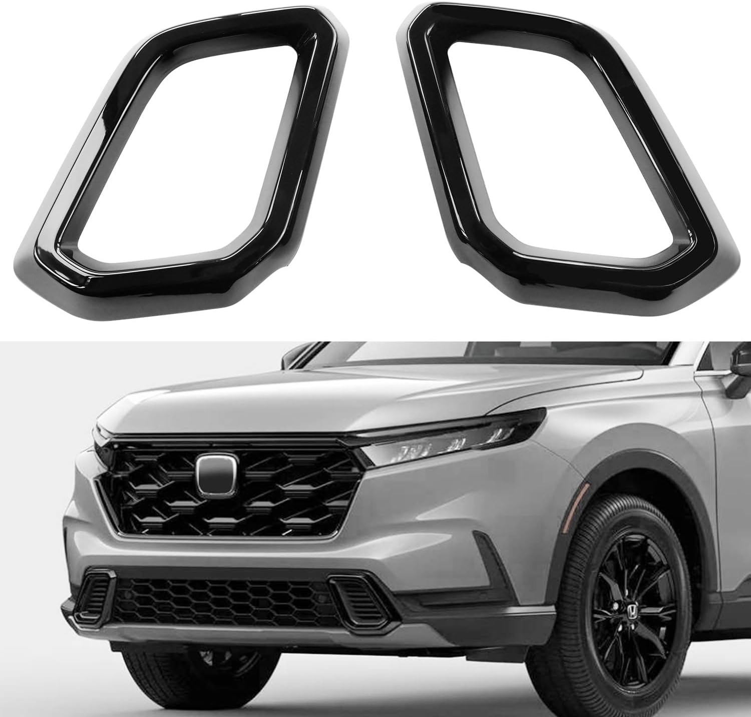 for Honda CRV CR-V Sport Touring Hybrid 2023-2026 Accessories Front Bumper Air‑Intake Side Trim Covers - Glossy Black