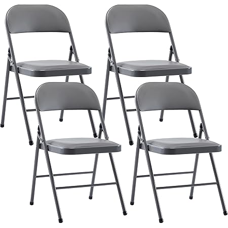 Hooma - Lot De 4 Chaises Pliantes Confortables Rembourrées