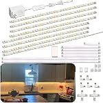Kit d'Éclairage Sous Cabinet Wobane, Barres de Lumière LED Flexibles, Lumières Sous Comptoir pour Cuisine, Placard, Bureau, Arrière de Moniteur, Étagère, Ensemble de Lumière Adhésive de 6,6 Pieds, Certifié ETL, 120 LEDs, 1100lm, 2700K Blanc Chaud
