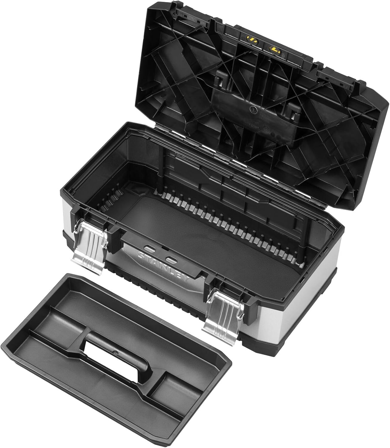 STANLEY Galvanised Toolbox Chest with Heavy Duty Metal Hinge, Portable Tote Tray for Tools and Small Parts, 26 inch, 1-95-620