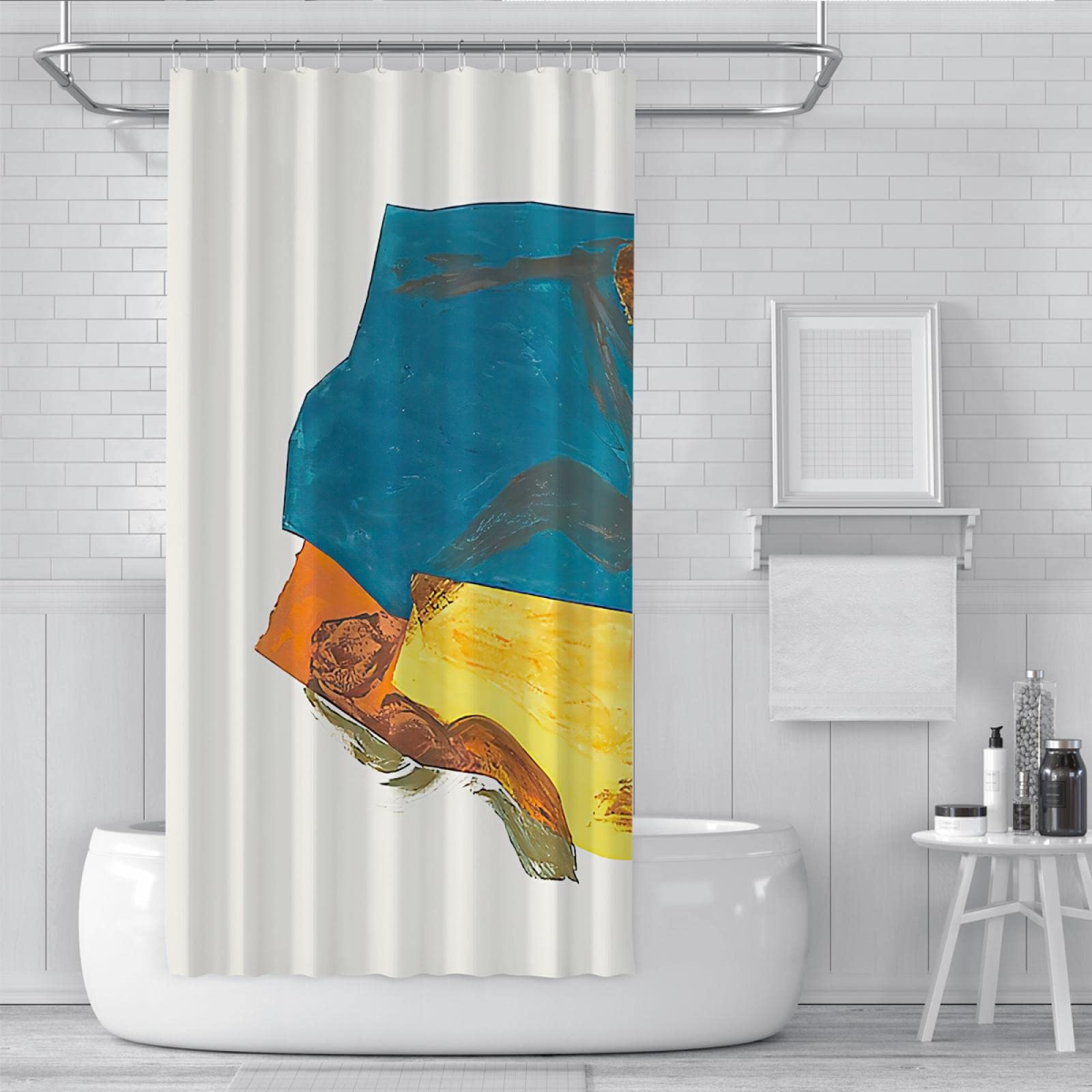 Cinbloo Tenda Da Doccia Con Fiori Rosa, 60 X 72 Cm (larghezza X