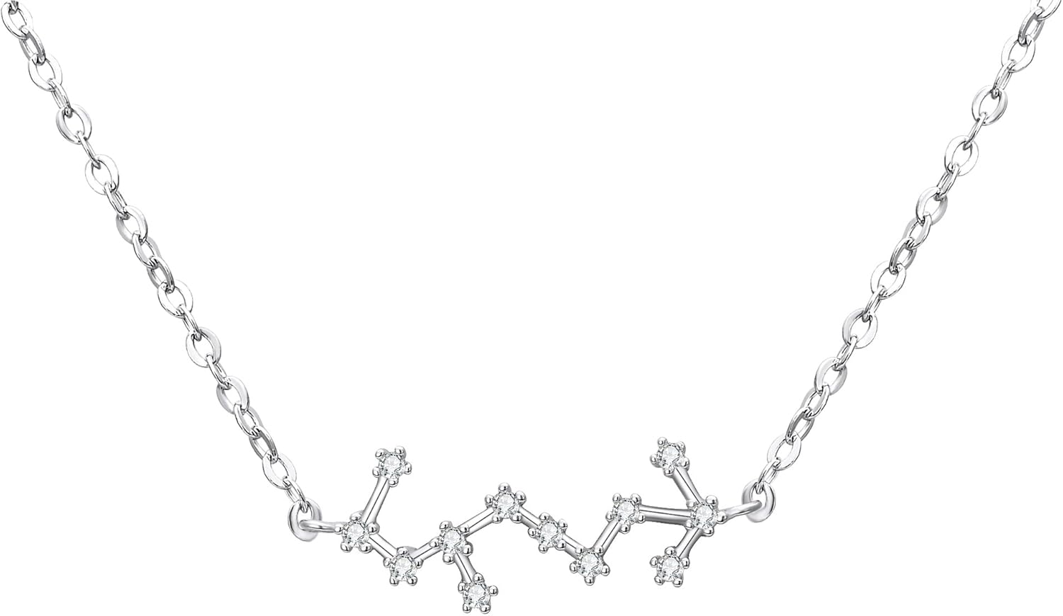 BriLove Gifts for Mom Women 925 Sterling Silver CZ Horoscope Zodiac 12 Constellation Astrology Pendant Necklace for Mothers Day/Valentines Day/Birthday/Christmas/Anniversary