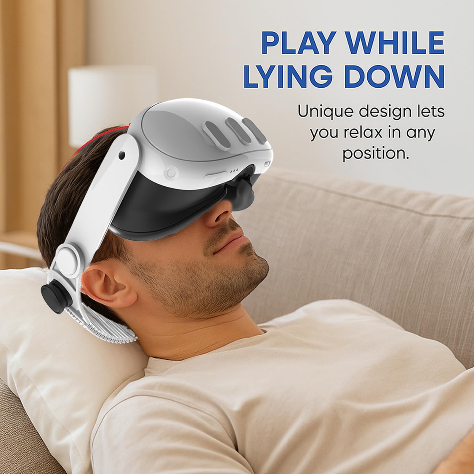 Generisch Cinghia sicura per occhiali di realtà virtuale, struttura leggera con regolazione multipla e imbottitura traspirante, fascia traspirante per occhiali