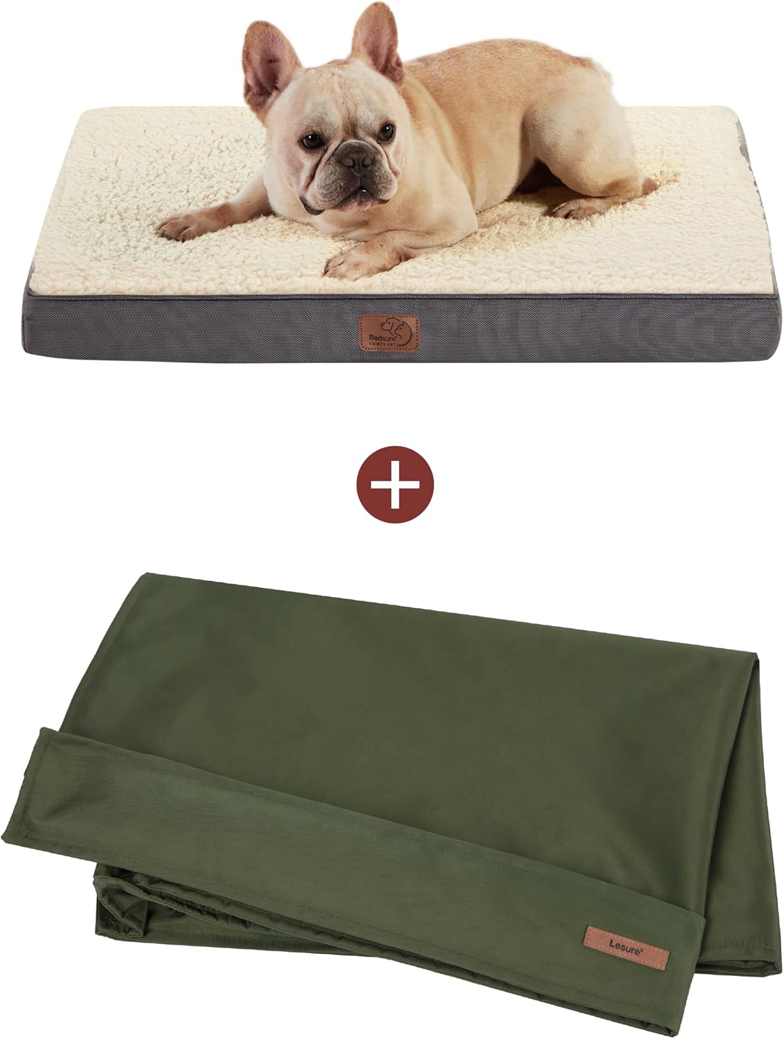 Bedsure Medium Dog Bed - Orthopedic Egg Crate Foam with Waterproof Cover for Medium Sized Dogs