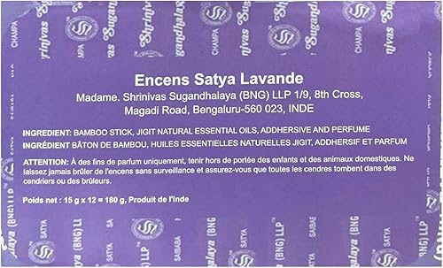 Miniatura 3 de Satya Nag Champa - Varitas de incienso de lavanda, 12 unidades