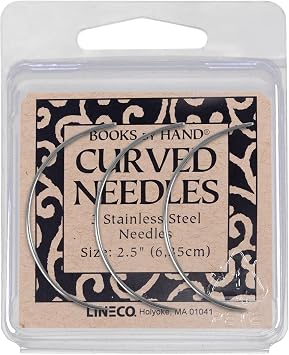 Lineco 2.5" Curved Sewing Needles, Pack of 3