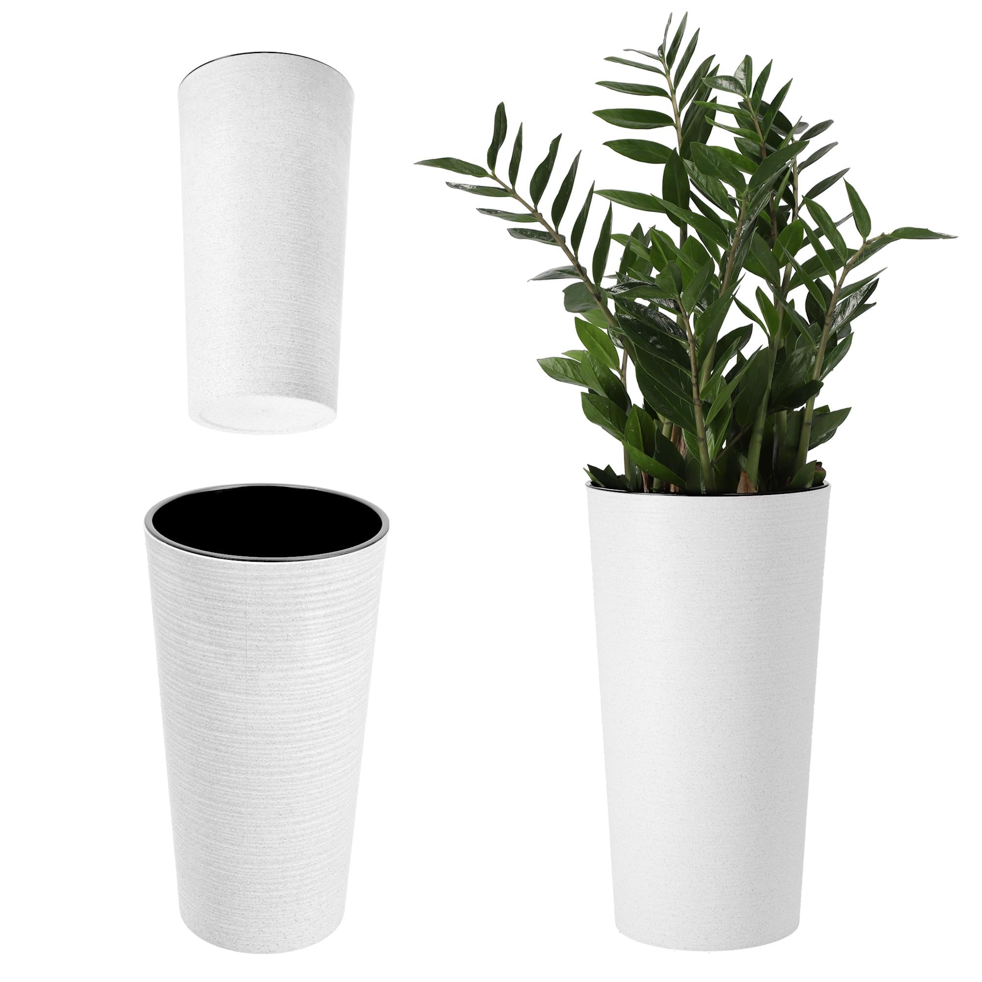 Maceteros Exterior Maceta Cuadrada KADAX 19.5cm - Blanco  (interior/exterior) Jardineras Blancas, image size:2000x2000