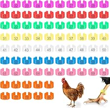 16mm Chicken Identification Leg Bands Plastic Multicolor 01-80 Numbered Poultry Foot Rings Clip-On Round Tags for Ducks Chicks Goose Gamefowl Bantam Guinea Pigeons