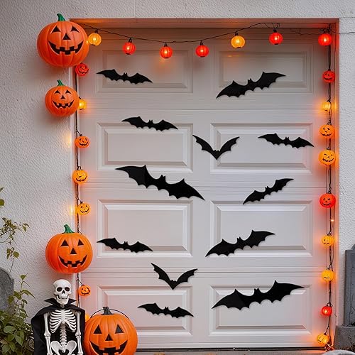 Miniatura 4 de Cartel de decoración de fiesta de Halloween, decoraciones de fiesta de cumpleaños de Halloween, incluye pancarta colgante de globo de murciélago